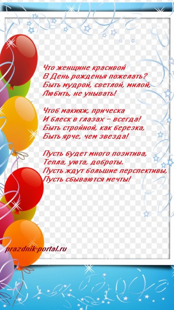 Открытка поздравление с Днем рождения женщине
